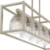 Clear Kitchen Island Five Light Metal Dimmable Chandelier With Clear Shades