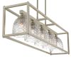 Clear Kitchen Island Five Light Metal Dimmable Chandelier With Clear Shades