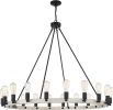 Black And Gray Candle Style Multi Light Metal Dimmable Chandelier