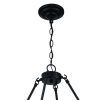 Black Candle Style Twelve Light Metal Dimmable Chandelier With White Shades