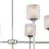 Silver Candle Style Six Light Metal Dimmable Chandelier With Clear Shades