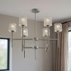Silver Candle Style Six Light Metal Dimmable Chandelier With Clear Shades