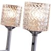 Silver Candle Style Six Light Metal Dimmable Chandelier With Clear Shades