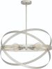Silver Kitchen Island Six Light Metal Dimmable Chandelier
