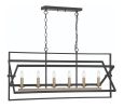 Black And Gold Kitchen Island Six Light Metal Dimmable Chandelier