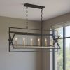 Black And Gold Kitchen Island Six Light Metal Dimmable Chandelier