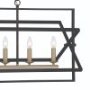 Black And Gold Kitchen Island Six Light Metal Dimmable Chandelier