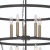 Black And Gold Candle Style Ten Light Metal Dimmable Chandelier