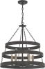 Black And Gold Candle Style Five Light Metal Dimmable Chandelier
