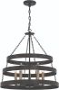 Black And Gold Candle Style Five Light Metal Dimmable Chandelier