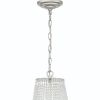 Silver Candle Style Six Light Metal Dimmable Chandelier