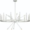 Silver Candle Style Multi Light Metal Dimmable Chandelier