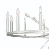 Silver Candle Style Multi Light Metal Dimmable Chandelier