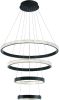 Black Candle Style Four Light Metal LED Dimmable Chandelier