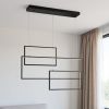 Black Candle Style Three Light Metal LED Dimmable Chandelier