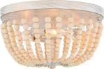 Gold And White Unique Statement Three Light Metal Dimmable Flush Chandelier