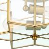 Brass Unique Statement Two Light Metal Dimmable Flush Chandelier