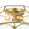 Brass Unique Statement Three Light Metal Dimmable Flush Chandelier