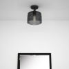 Black Shaded Metal Dimmable Flush Chandelier With Clear Shades