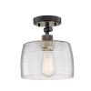 Gray Shaded Metal Dimmable Flush Chandelier With Clear Shades