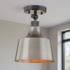 Gray Shaded Metal Dimmable Flush Chandelier With Gold Shades