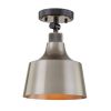 Gray Shaded Metal Dimmable Flush Chandelier With Gold Shades