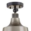 Gray Shaded Metal Dimmable Flush Chandelier With Gold Shades