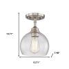 Nickel Shaded Metal Dimmable Flush Chandelier With Clear Shades