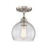 Nickel Shaded Metal Dimmable Flush Chandelier With Clear Shades