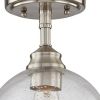 Nickel Shaded Metal Dimmable Flush Chandelier With Clear Shades