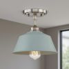 Blue Kitchen Island Metal Dimmable Flush Chandelier With Light Blue Shades