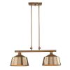 Gold Kitchen Island Two Light Metal Dimmable Chandelier With Gold Shades
