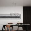 Nickel Kitchen Island Three Light Metal and Transparent Glass Dimmable Chandelier With Clear Shades