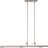 Nickel Kitchen Island Four Light Metal and Transparent Glass Dimmable Chandelier With Clear Shades