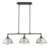 Gray Kitchen Island Three Light Metal Dimmable Chandelier With Gray Shades