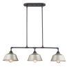 Gray Kitchen Island Three Light Metal Dimmable Chandelier With Gray Shades