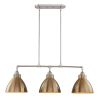 Gold And Silver Kitchen Island Three Light Metal Dimmable Chandelier With Gold Shades