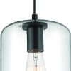 Black Candle Style Metal Dimmable Chandelier With Clear Shades