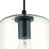 Black Candle Style Metal Dimmable Chandelier With Clear Shades
