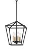 Black And Gold Kitchen Island Four Light Metal Dimmable Chandelier With Black Shades