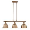 Gold Kitchen Island Three Light Metal Dimmable Chandelier With Gold Shades
