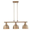 Gold Kitchen Island Three Light Metal Dimmable Chandelier With Gold Shades
