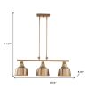 Gold Kitchen Island Three Light Metal Dimmable Chandelier With Gold Shades