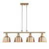 Gold Kitchen Island Four Light Metal Dimmable Chandelier With Gold Shades