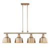 Gold Kitchen Island Four Light Metal Dimmable Chandelier With Gold Shades