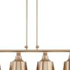 Gold Kitchen Island Four Light Metal Dimmable Chandelier With Gold Shades