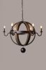 Brown Unique Statement Six Light Metal Chandelier