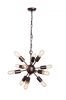 Brown Sputnik Twelve Light Metal Chandelier