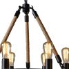 Brown And Black Unique Statement Six Light Metal Chandelier