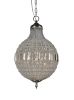 Silver Unique Statement Metal and Crystal Glass Chandelier With Clear Shades